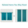 Mrs.Naturall Teal Curtains for Living Room 63 Inch Length,Blackout Black Out Retro 70s MCM Mid Century Modern Curtains for Kitchen Dining Room Match Brown Furniture 2 Panel Set view 4