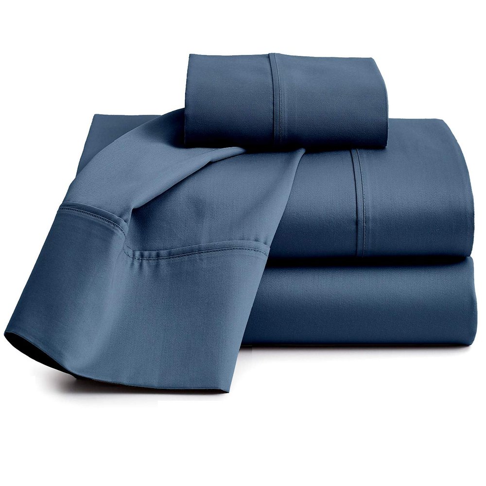 100% Organic Cotton Bed Sheets |Queen-XL, Mediterranean Blue| - Organic Sheets - 800-Thread-Count Organic Cotton - Organic-Cotton Sateen Sheets - 17-Inch Deep-Pocket Organic Certified Cotton-Sheets