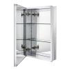 Fundin Aluminum Bathroom Mirror Cabinet Recess Mount Only, with Framless Double Sided Mirror Door, 15 Inch x 24 Inch view 1