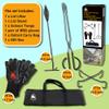 IPROUDER 5-in-1 Dutch Oven Camping Accessories Kit - Campfire Cooking Equipment with Heat-Resistant Gloves, 16" Scissors Tongs, Lid Lifter, Lid Stand & Trivet | BBQ Tools, Outdoor Camping Cookware view 2