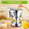 Commercial Juice Extractor, Stainless Steel Juicer Extractor Machine Fruit Food Mixer Juicer Processor Automatic Orange Squeezer Professional Countertop Blender Drink Mixer 110V 370W view 2