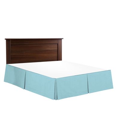 Bed Skirt - Hotel Luxury Bed Skirt Dust Ruffle 15 inch Tailored Drop Soft 800 Thread Count 100% Natural Cotton Wrinkle and Fade Resistant - Pleated Bed Skirts (RV Bunk 42X80, Light Blue) Bedskirt