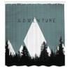 Ambesonne Adventure Shower Curtain, Forest Halftone Effect Hipster Typography Camping in Mountains, Cloth Fabric Bathroom Decor Set with Hooks, 69" W x 75" L, Cadet Blue view 2