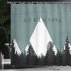 Ambesonne Adventure Shower Curtain, Forest Halftone Effect Hipster Typography Camping in Mountains, Cloth Fabric Bathroom Decor Set with Hooks, 69" W x 75" L, Cadet Blue view 3