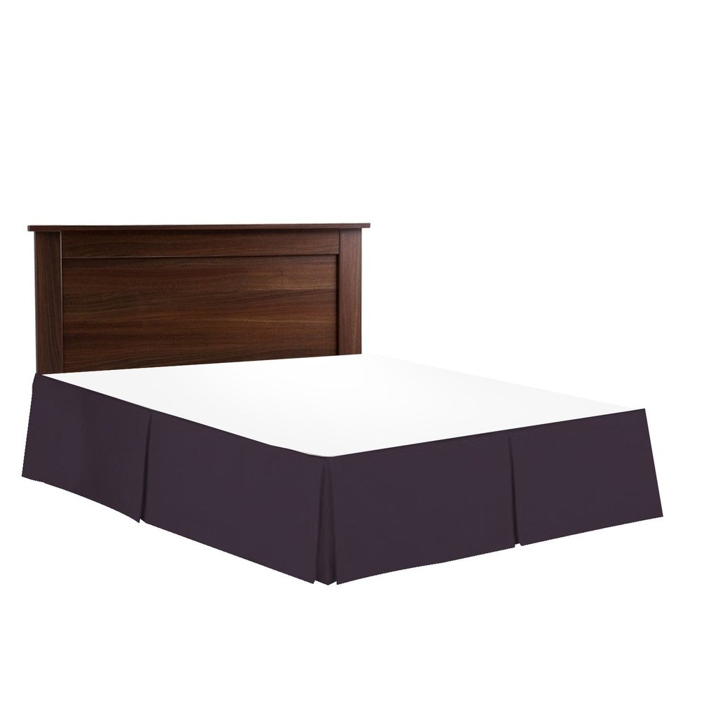 Bed Skirt - Hotel Luxury Bed Skirt Dust Ruffle 18 inch Tailored Drop Soft 800 Thread Count 100% Natural Cotton Wrinkle and Fade Resistant - Pleated Bed Skirts (King, Purple) Bedskirt