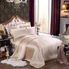 Rico Bedding Silk Satin Sheet Set 7 Pcs Silky Texture Luxurious , Royal Look Silky Sheet Combo Set 1 Flat Sheet 1 Fitted Sheet 1 Duvet Cover 4 Pillowcases!| Dark Ivory/ Twin XL view 2