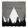 Ambesonne Adventure Shower Curtain, Forest Halftone Effect Hipster Typography Camping in Mountains, Cloth Fabric Bathroom Decor Set with Hooks, 69" W x 70" L, Grey Taupe view 2