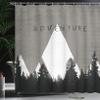 Ambesonne Adventure Shower Curtain, Forest Halftone Effect Hipster Typography Camping in Mountains, Cloth Fabric Bathroom Decor Set with Hooks, 69" W x 70" L, Grey Taupe view 3
