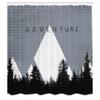 Ambesonne Adventure Shower Curtain, Forest Halftone Effect Hipster Typography Camping in Mountains, Cloth Fabric Bathroom Decor Set with Hooks, 69" W x 84" L, Blue Grey view 2