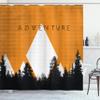 Ambesonne Adventure Shower Curtain, Forest Halftone Effect Hipster Typography Camping in Mountains, Cloth Fabric Bathroom Decor Set with Hooks, 69" W x 75" L, Apricot Grey view 1