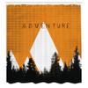 Ambesonne Adventure Shower Curtain, Forest Halftone Effect Hipster Typography Camping in Mountains, Cloth Fabric Bathroom Decor Set with Hooks, 69" W x 75" L, Apricot Grey view 2