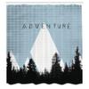 Ambesonne Adventure Shower Curtain, Forest Halftone Effect Hipster Typography Camping in Mountains, Cloth Fabric Bathroom Decor Set with Hooks, 69" W x 75" L, Pale Azure view 2