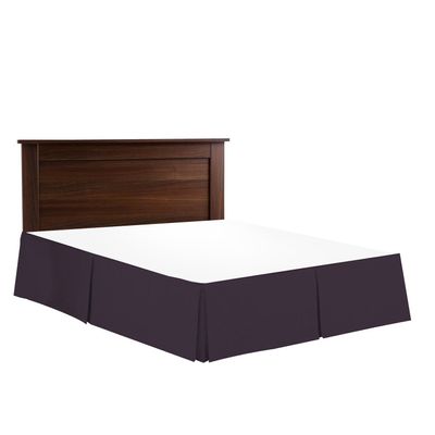 Bed Skirt - Hotel Luxury Bed Skirt Dust Ruffle 18 inch Tailored Drop Soft 800 Thread Count 100% Natural Cotton Wrinkle and Fade Resistant - Pleated Bed Skirts (Full XL, Purple) Bedskirt