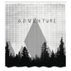 Ambesonne Adventure Shower Curtain, Forest Halftone Effect Hipster Typography Camping in Mountains, Cloth Fabric Bathroom Decor Set with Hooks, 69" W x 70" L, Pale Tan view 2