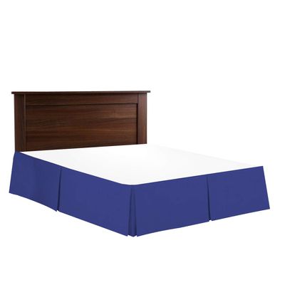 Bed Skirt - Hotel Luxury Bed Skirt Dust Ruffle 18 inch Tailored Drop Soft 800 Thread Count 100% Natural Cotton Wrinkle and Fade Resistant - Pleated Bed Skirts (Short Queen, Royal Blue) Bedskirt
