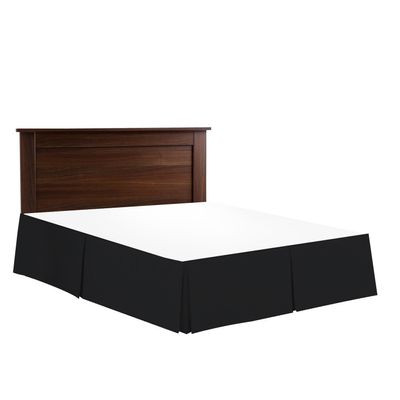 Bed Skirt - Hotel Luxury Bed Skirt Dust Ruffle 18 inch Tailored Drop Soft 800 Thread Count 100% Natural Cotton Wrinkle and Fade Resistant - Pleated Bed Skirts (King, Black) Bedskirt