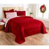 BrylaneHome Velvet Diamond Quilted Bedspread - King, Garnet view 1