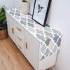 Modern Moroccan Plaid Cotton Linen Table Runner Quatrefoil Geometric Pattern Non-Slip Rectangle Tablecloths Decor for Wedding Party Holiday Dinner Home,Blue Beige Grey Brown,Extra Long 13 x120 inch view 4