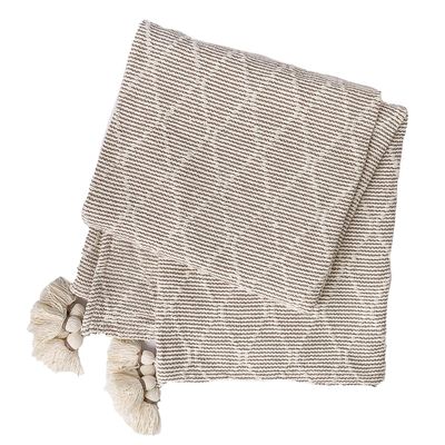 Peking Handicraft 21PK990C5060 Throw Blanket, 60-inch Length, Cotton (Cecilia Fawn)
