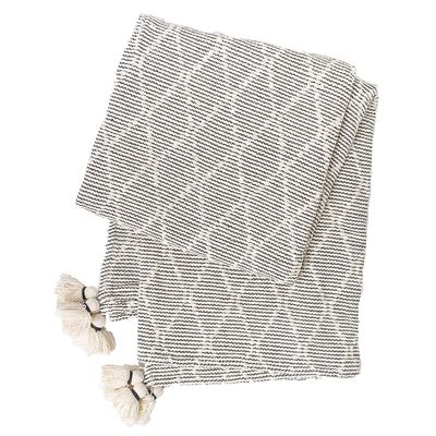 Peking Handicraft 21PK989C5060 Throw Blanket, 60-inch Length, Cotton (Cecilia Coal)