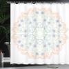 Ambesonne Mandala Shower Curtain, Oriental Inspired Motif Flower Petal and Branches Lace Print, Cloth Fabric Bathroom Decor Set with Hooks, 69" W x 75" L, Peach Grey view 3