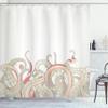 Ambesonne Octopus Shower Curtain, Animal Tentacles Background Underwater Marine Nature and Sea Creatures Nautical, Cloth Fabric Bathroom Decor Set with Hooks, 69" W x 75" L, Dusk Coral view 1