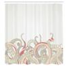 Ambesonne Octopus Shower Curtain, Animal Tentacles Background Underwater Marine Nature and Sea Creatures Nautical, Cloth Fabric Bathroom Decor Set with Hooks, 69" W x 75" L, Dusk Coral view 2