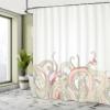Ambesonne Octopus Shower Curtain, Animal Tentacles Background Underwater Marine Nature and Sea Creatures Nautical, Cloth Fabric Bathroom Decor Set with Hooks, 69" W x 75" L, Dusk Coral view 4