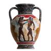 Ancient Greek Minoan Amphora Akrotiri Boxer Fresco Handmade Ceramic Pottery Vase Medium view 1