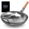 YOSUKATA 14 Round Bottom Carbon Steel Woks and Stir Fry Pans  Unseasoned Pow Wok for Stir Fry, BBQ & Camping  Hand-Hammered Traditional Japanese and Chinese Pan  Gas Stove, Open Fire Only view 1