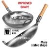 YOSUKATA 14 Round Bottom Carbon Steel Woks and Stir Fry Pans  Unseasoned Pow Wok for Stir Fry, BBQ & Camping  Hand-Hammered Traditional Japanese and Chinese Pan  Gas Stove, Open Fire Only view 2