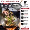 YOSUKATA 14 Round Bottom Carbon Steel Woks and Stir Fry Pans  Unseasoned Pow Wok for Stir Fry, BBQ & Camping  Hand-Hammered Traditional Japanese and Chinese Pan  Gas Stove, Open Fire Only view 3