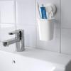 Tooth Brush Holder with Suction Cup, White. No Drill No Screw Required. Easy mountable.TISKEN IKEA. view 2
