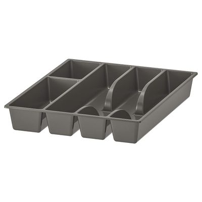 Cutlery Tray, Grey, Kitchen Drawer Organizer Insert. 31x26 cm (12x10 ''). Clever fittings inside drawers and cabinets keep things organised. SMACKER IKEA.