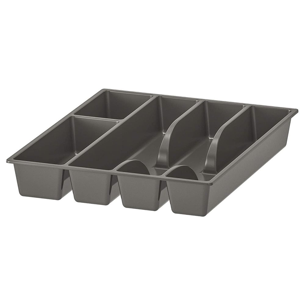 Cutlery Tray, Grey, Kitchen Drawer Organizer Insert. 31x26 cm (12x10 ''). Clever fittings inside drawers and cabinets keep things organised. SMACKER IKEA.