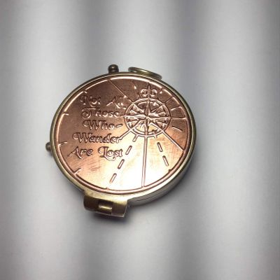 Ganga Nautical 2 inch Vintage Antique Brass Pocket Compass Brown Antique Copper Dell