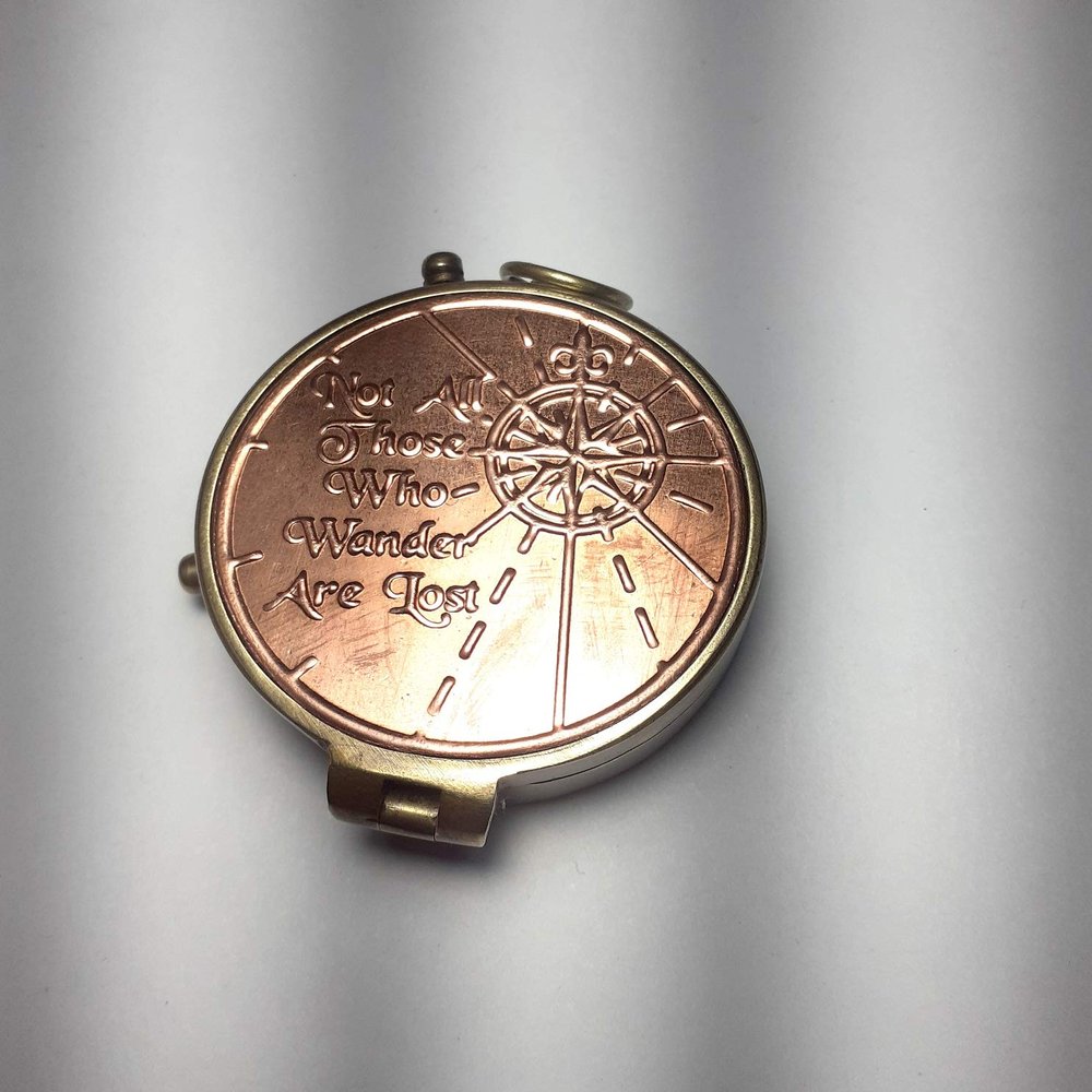 Ganga Nautical 2 inch Vintage Antique Brass Pocket Compass Brown Antique Copper Dell