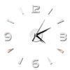 3D Clock Sticker Wall Clock, DIY Modern Wall Clock Large Clock Wall Stickers Clock Decor DIY Clock Kit 3D Wall Clock Mirror Stickers for Home Living Room Bedroom Office Decoration Accessories (Silver) view 1
