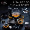 Airforce Whiskey Decanter Set with 4 Liquor Glasses Air Force Whisky Decanter & Glass Set with Wood Base & 9 Whiskey Stones - US Airforce Gift for Men - Globe Bourbon & Scotch Gifts for Dad, HIm Men view 3
