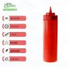 [6 PACK] 24 Oz Red Plastic Condiment Squeeze Bottles Squirt Bottle for Sauces, Dressing, Arts and Crafts, Ketchup, Mustard, Oil, BBQ - Clear Reusable Plastic Containers, BPA Free, Dishwasher Safe view 2