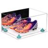 Better Display Cases Acrylic Shoe Display Case - Large Rectangle Box with Mirror Case, Light Blue Risers and Clear Base 15.25" x 12" x 8" (A026/V12) view 1