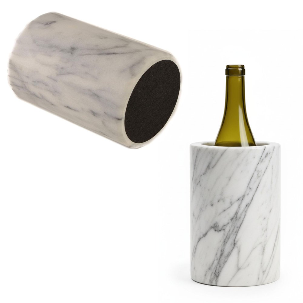 [2 PACK] Marble Wine Bottle Cooler - Wine Chiller Bucket - Perfect for Wine & Champagne for Dinner, Parties - Holds a 750 ML Bottle - Great for Utensil Holder, Flower Vase by EcoQuality