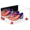 Better Display Cases Acrylic Shoe Display Case - Large Rectangle Box with Mirror Case, Red Risers and Clear Base 15.25" x 12" x 8" (A026/V12) view 1