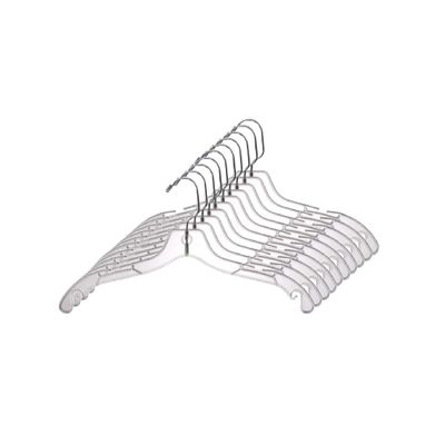 HK FIXTURES Clear Plastic Dress Hanger,Heavy Weight,17 inch,Strong Hold Plastic Clips (100)