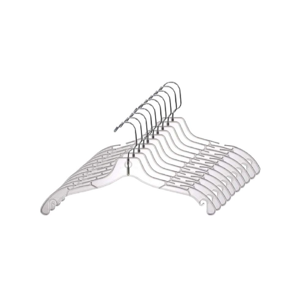 HK FIXTURES Clear Plastic Dress Hanger,Heavy Weight,17 inch,Strong Hold Plastic Clips (100)