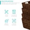 Best Choice Products Rustic Set Of 4 Multipurpose Stackable Seagrass Storage Basket, Handwoven Laundry Organizer Totes for Bedroom and Living Room, Shelves, Pantry w/Insert Handles - Brown view 3