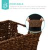 Best Choice Products Rustic Set Of 4 Multipurpose Stackable Seagrass Storage Basket, Handwoven Laundry Organizer Totes for Bedroom and Living Room, Shelves, Pantry w/Insert Handles - Brown view 4