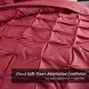 8pcs Modern Pintuck Burgundy Red Comforter Set Cal King Size Bed In a Bag | Attractive Pinch Pleated Artistic Diamond Pattern Down Comforter, 100%Brushed Microfiber Comfortable Comfy Cozy Soft Bedding view 4