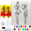 11x14 Canvas Painting Kit African Women Pre Drawn Stretched Canvas Kit | Birthday Gift | Adult Sip and Paint Party Favor | PRIDE view 1