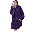 Aemilas Wearable Blanket Hoodie - Sherpa Blanket Sweatshirt as Gifts for Mom Sister,Cozy Warm Hooded Blanket with Giant Pocket(Dark Purple) view 1